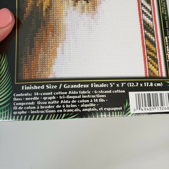 New Sealed Janlynn Wildlife Series Lion Counted Cross Stitch Kit 5X7 Animal - Picture 4 of 4